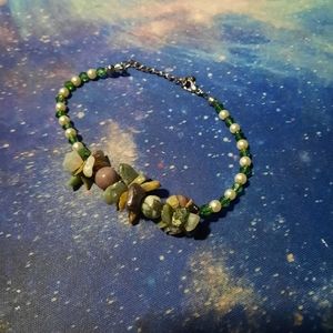 green crystal rock bracelet